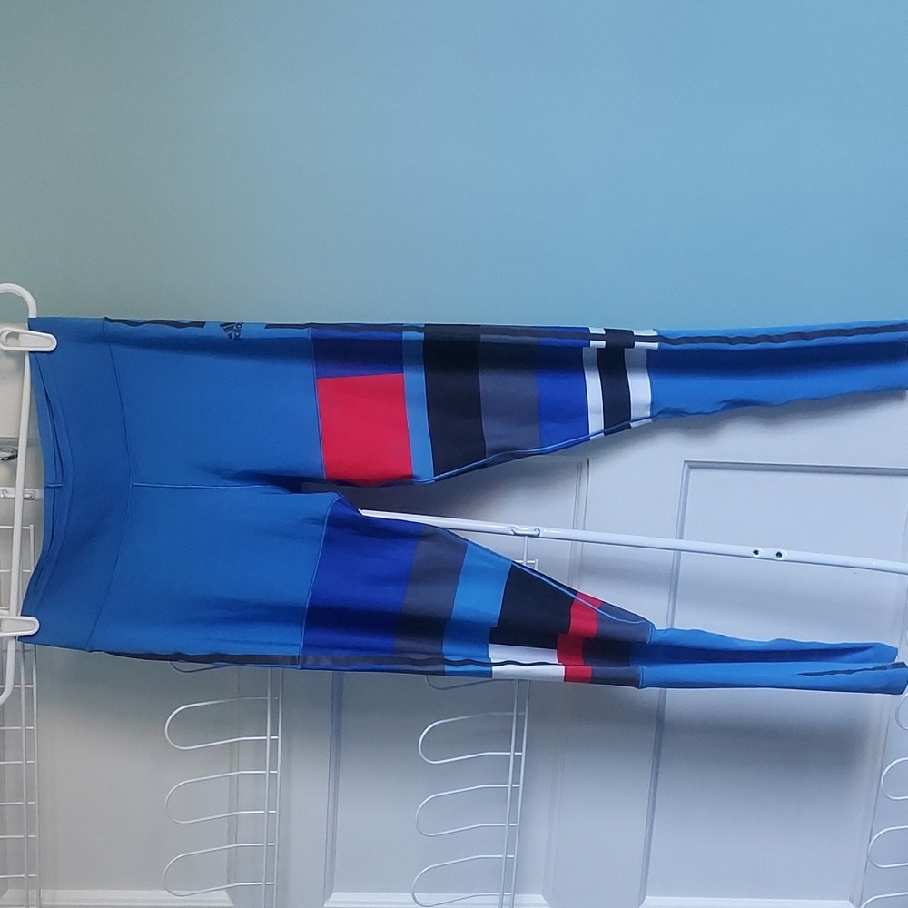Adidas Climalite Leggings Multi-colored Tights Activewear Athletic Run Outdoors